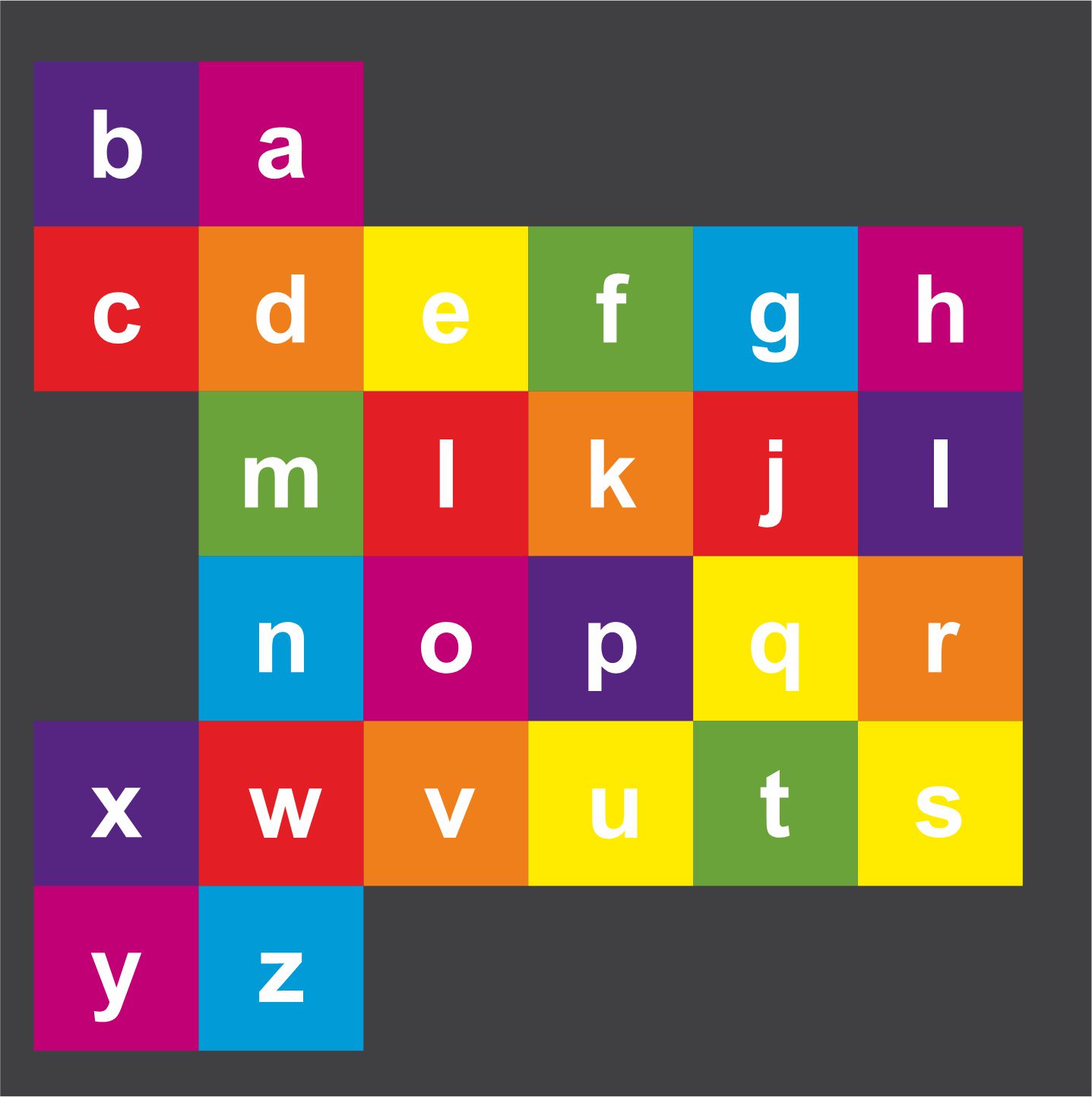 Colourful alphabet grid playground markings for schools